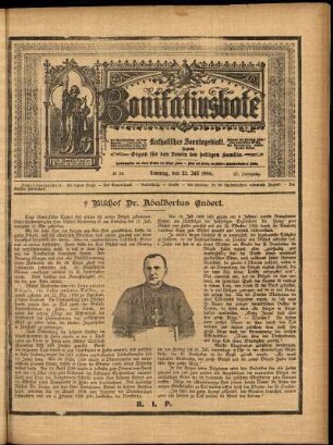 Erste Ausgabe vom Sonntag, den 22. Juli 1906.