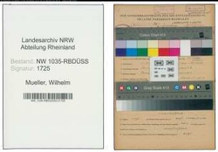 Entnazifizierung Wilhelm Mueller , geb. 17.11.1914 (Labortechniker)