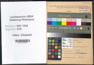 Entnazifizierung Elisabeth Hillen , geb. 27.10.1912 ()