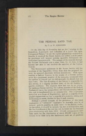 The Federal Land Tax.