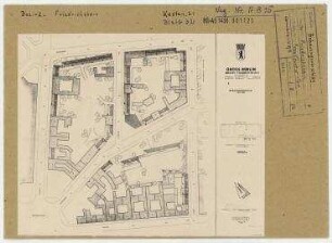 Bebauungsvorschlag Wohnbezirk 8/9. Berlin, Friedrichshain, Bersarinplatz (vor 1947 Baltenplatz)/Thaerstraße/Weidenweg/Rigaerstraße/Eldenaer Straße/Hübnerstraße/Liebigstraße