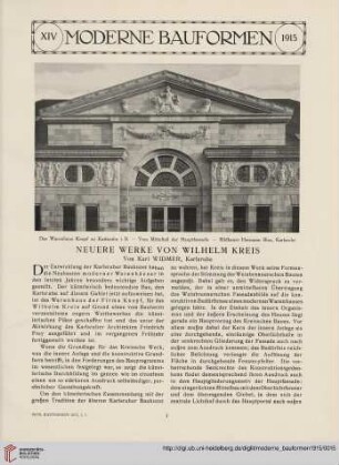 Neuere Werke von Wilhelm Kreis, Düsseldorf