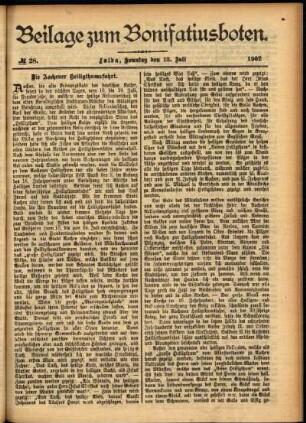 Zweite Ausgabe vom Sonntag, den 13. Juli 1902.