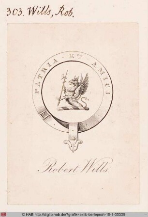 Exlibris des Robert Wills