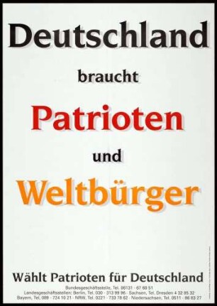 Patrioten für Deutschland, Bundestagswahl 1990