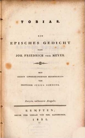 Tobias : Ein Episches Gedicht