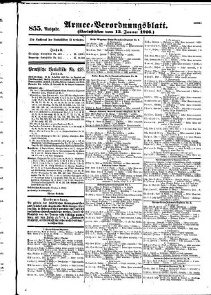 855.Ausgabe. Donnerstag, 13. Januar 1916