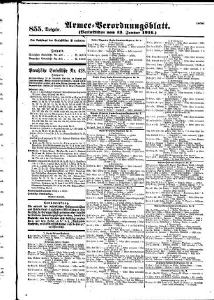 855.Ausgabe. Donnerstag, 13. Januar 1916