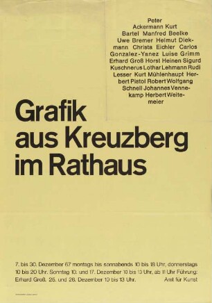 Ausstellungsplakat "Grafik aus Kreuzberg", 1967