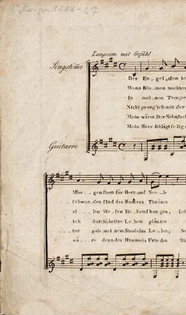 Nur Du und nur für Dich : Ein Lied ["Der Engel, den ich liebend wähle ...] mit Begleitung der Guitarre