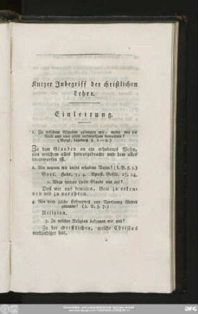 Kurzer Inbegriff der christlichen Lehre.