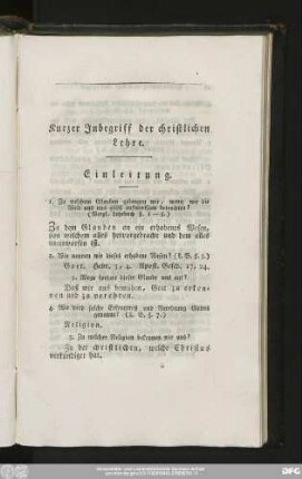 Kurzer Inbegriff der christlichen Lehre.