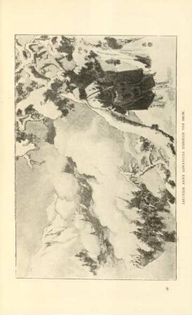 Japanese army advancing through the snow