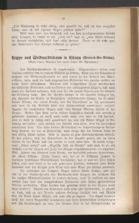 Krippe und Weihnachtsbaum in Kikuya (Britisch-Ost-Afrika)