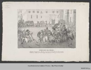 Darstellung der Krönung Petrarcas auf der Piazza della Signoria im Karneval 1838
