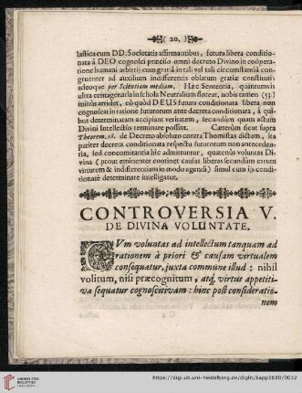 Controversia V: De Divina voluntate