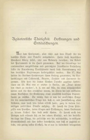 7. Agitatorische Thätigkeit. Hoffnungen und Enttäuschungen