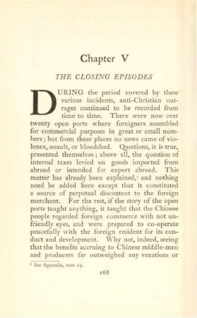 Chapter V. The closing episodes
