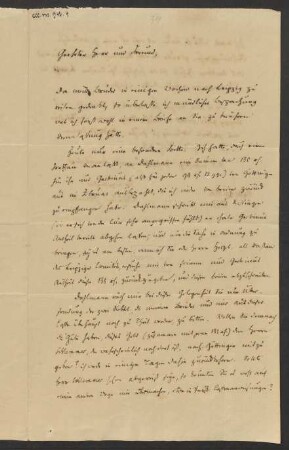 Brief an Karl August Reimer, geschrieben von Wilhelm Grimm