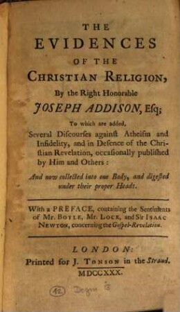 The Evidences of the Christian Religion