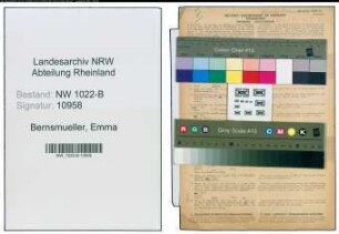 Entnazifizierung Emma Bernsmueller , geb. 06.09.1883 (Musiklehrerin)
