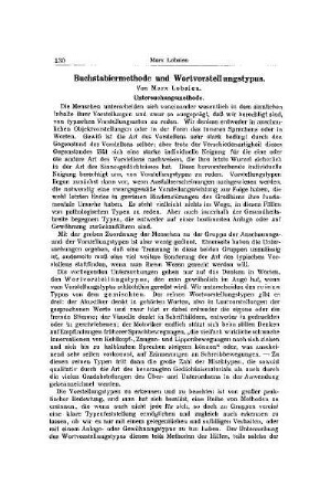 Buchstabiermethode und Wortvorstellungstypus