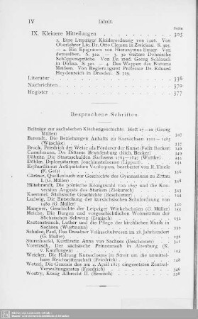 Besprochene Schriften