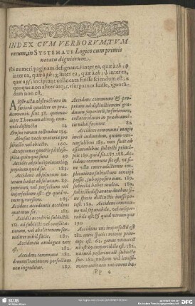 Index Cum Verborum, Tum verum, in Systemate Logico cum primis notatu digniorum