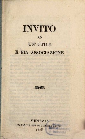 Invito ad un'utile epia Associazione