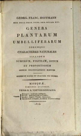 Genera plantarum umbelliferarum