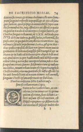 Pluribus confutatur fictio Lutheri missam eße testamentum. Cap. 3.