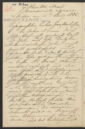 Brief an Friedrich Wilhelm Jähns : 15.03.1885