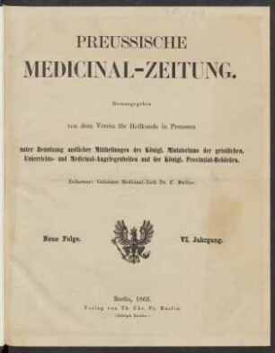 Band 6 (1863): Preussische Medicinalzeitung