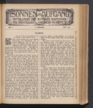 Heft 7. 17. Jahrgang. April 1915