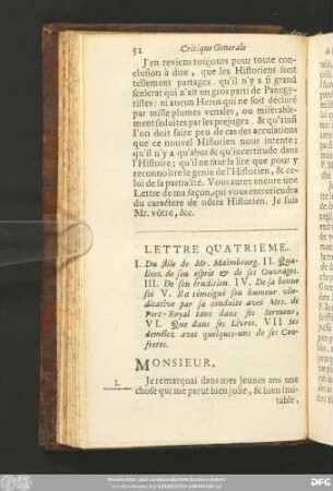Lettre Quatrieme.
