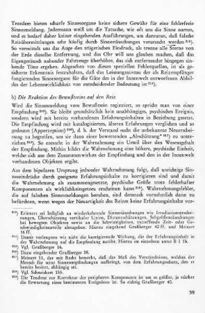 b) Die Reaktion des Bewußtseins auf den Reiz