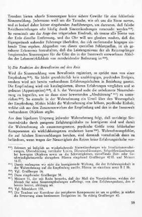 b) Die Reaktion des Bewußtseins auf den Reiz