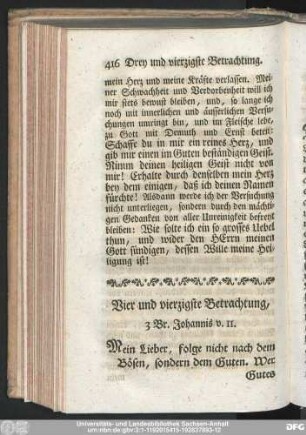 Vier und vierzigste Betrachtung, 3 Br. Johannis v. 11.
