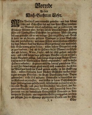 Johann Georg Leuckfelds, Past. Prim. Gröning. Historia Spangenbergensis, Oder Historische Nachricht Von dem Leben, Lehre und Schrifften Cyriaci Spangenbergs