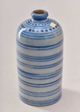 Zylindrische, grau-blau gestreifte Flasche