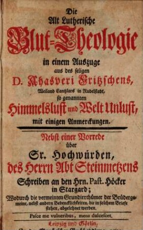Die alt-lutherische Blut-Theologie