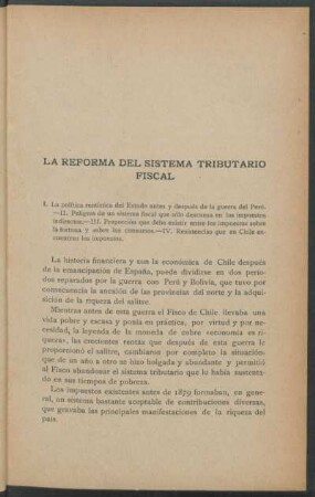 La reforma del sistema tributario fiscal