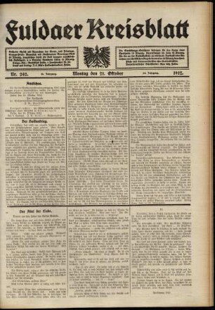 Ausgabe vom Montag, den 21. Oktober 1912.