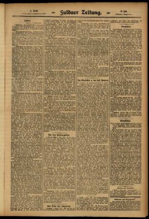 Zweite Ausgabe vom Mittwoch, den 06. August 1913.