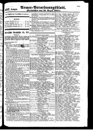657. Ausgabe. Samstag, 28. August 1915