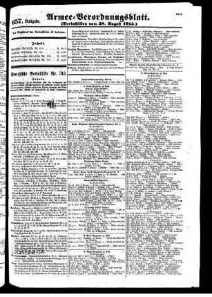 657. Ausgabe. Samstag, 28. August 1915