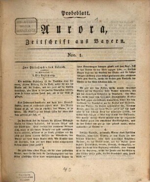 Aurora : Zeitschrift aus Bayern. 1828, 1828