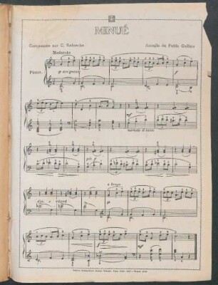 Minué - [Partitura] : Arreglo de Pablo Gallico