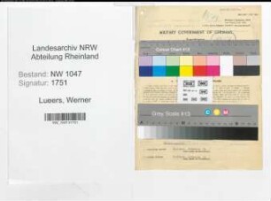 Entnazifizierung Werner Lueers , geb. 29.06.1921 (Beamter)
