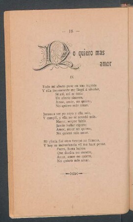 No quiero más amor